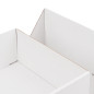 Quadratische weiße Doppeltür-Box mit dunkelgrünem Band, 220x220x90 mm