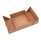 Square brown double door box with dark brown ribbon, 220x220x90 mm