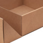 Square brown double door box with dark brown ribbon, 220x220x90 mm