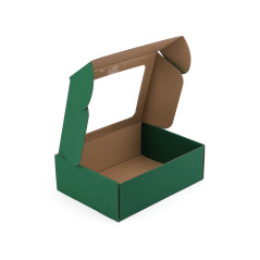 Geschenkbox im Format A5 in Grün mit Fenster