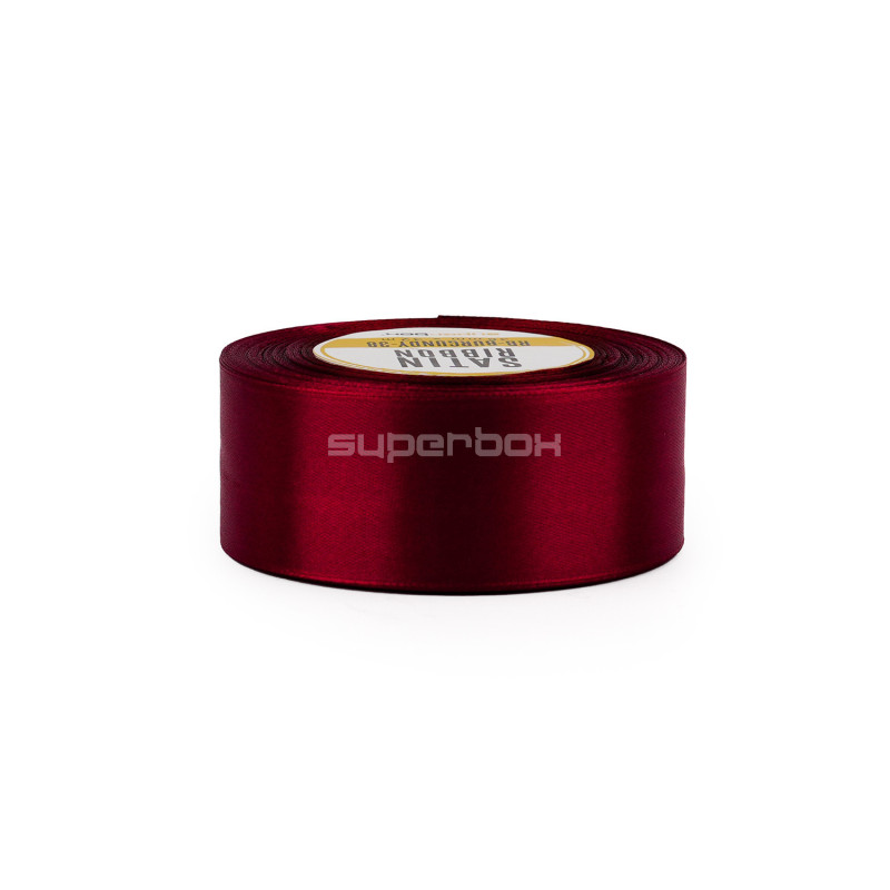 Burgunderfarbenes Satinband – glänzend, 38 mm breit, 32 m Rolle