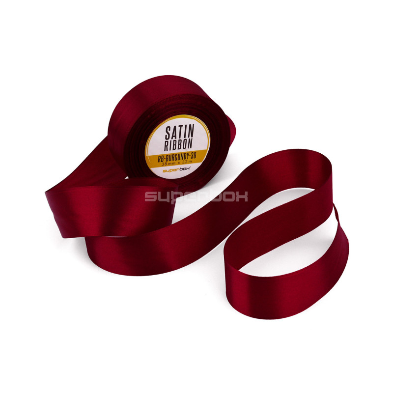 Tiefes burgunderrotes Satinband, 38 mm breit