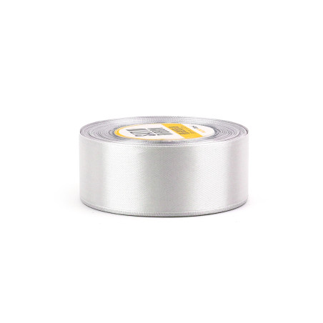Silbernes Satinband – glänzend, 38 mm breit, 32 m Rolle