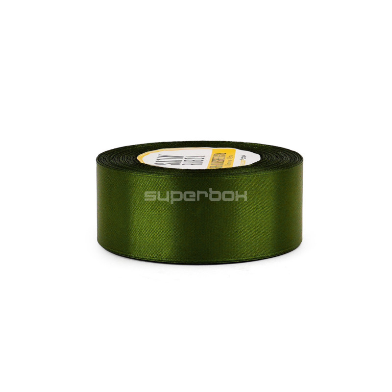 Olivgrünes Satinband – glänzend, 38 mm breit, 32 m Rolle