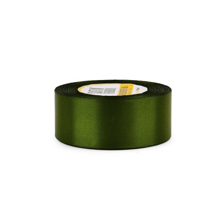 Olivgrünes Satinband – glänzend, 38 mm breit, 32 m Rolle