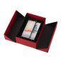 A5-Format rote Doppeltür-Box mit silbernem Band, 220x150x85 mm