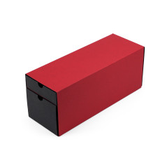 Rote längliche Geschenkbox für Flaschen mit zwei Schubladen, 320x108x90 mm