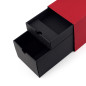 Rote längliche Geschenkbox für Flaschen mit zwei Schubladen, 320x108x90 mm
