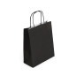 Small black paper bag with twist paper handles, 180x80x210 mm