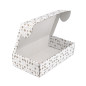Weiße Geschenkbox für Flaschen mit goldenem Wintermotiv, 340x195x85 mm