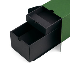 Grüne geschlossene Box mit Schubladen | 320x108x90 mm | Superbox