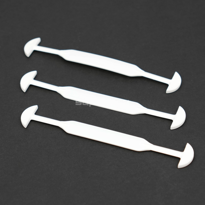 White plastic handles for gift boxes, 155x25x3.5 mm