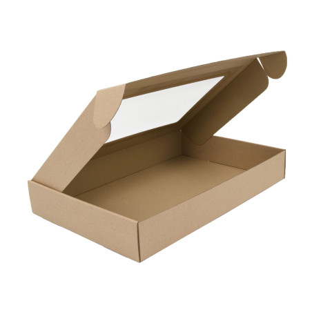 Große flache Geschenkbox mit Klarsichtfenster