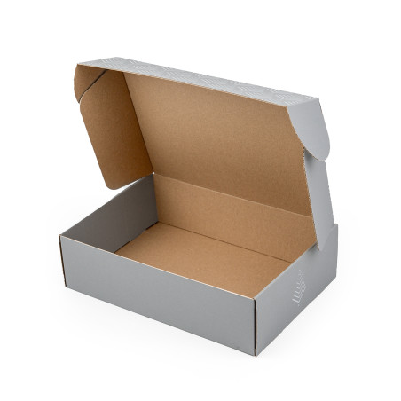 Graue A4-Box mit Weihnachtsbaum-Muster