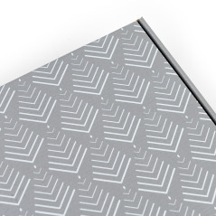 Graue Weihnachtsgeschenkbox mit Weihnachtsbaum-Muster, 305×215×85 mm