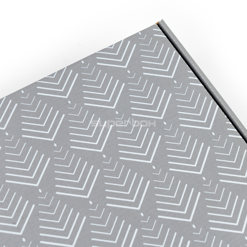 Grey A4 Box with Christmas Trees Pattern