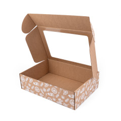 Brown A4 Box with Christmas Motifs and Window