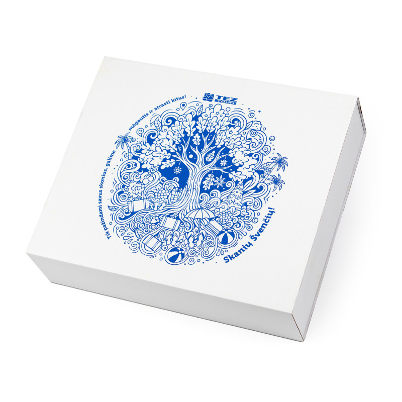 Große weiße Schiebehülle Geschenkbox aus Wellpappe Große weiße Schiebehülle Geschenkbox aus Wellpappe