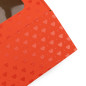 Rote Geschenkbox mit Fenster und Herzmuster, 185x195x75 mm Rote Geschenkbox mit Fenster und Herzmuster, 185x195x75 mm