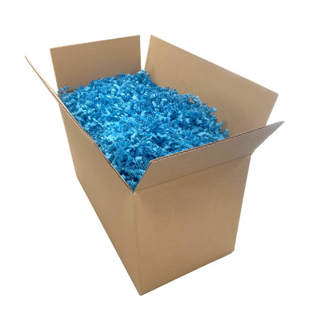 Starre himmelblaue Papierwolle – 4 mm, 1 kg