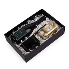 Schwarze Geschenkbox mit Deckel | 350x240x85 mm | Superbox