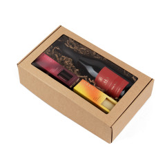 Braune Verlängerte Geschenkbox mit Fenster | 340x195x85 mm | Superbox