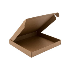 Braune quadratische Geschenkbox sehr niedriger Höhe
