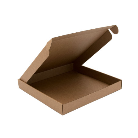 Braune quadratische Geschenkbox sehr niedriger Höhe