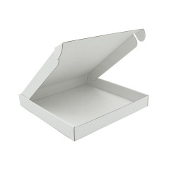 Weiße quadratische Geschenkbox sehr niedriger Höhe