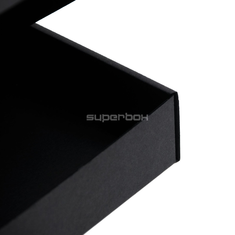 Schwarze matte rechteckige Geschenkbox, 5 cm Höhe