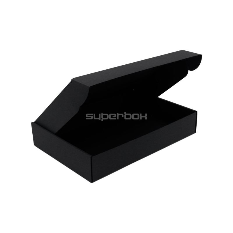Schwarze matte rechteckige Geschenkbox, 5 cm Höhe