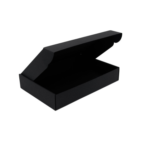 Schwarze matte rechteckige Geschenkbox, 5 cm Höhe
