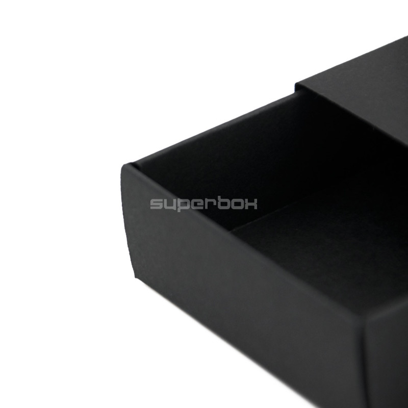 Schwarze Streichholzschachtel-Geschenkbox aus Karton