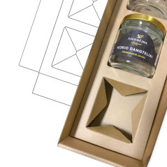 Custom brown cardboard insert for jars