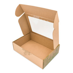 Öko-Weihnachtsgeschenkbox mit grünem Druck, A4-Format