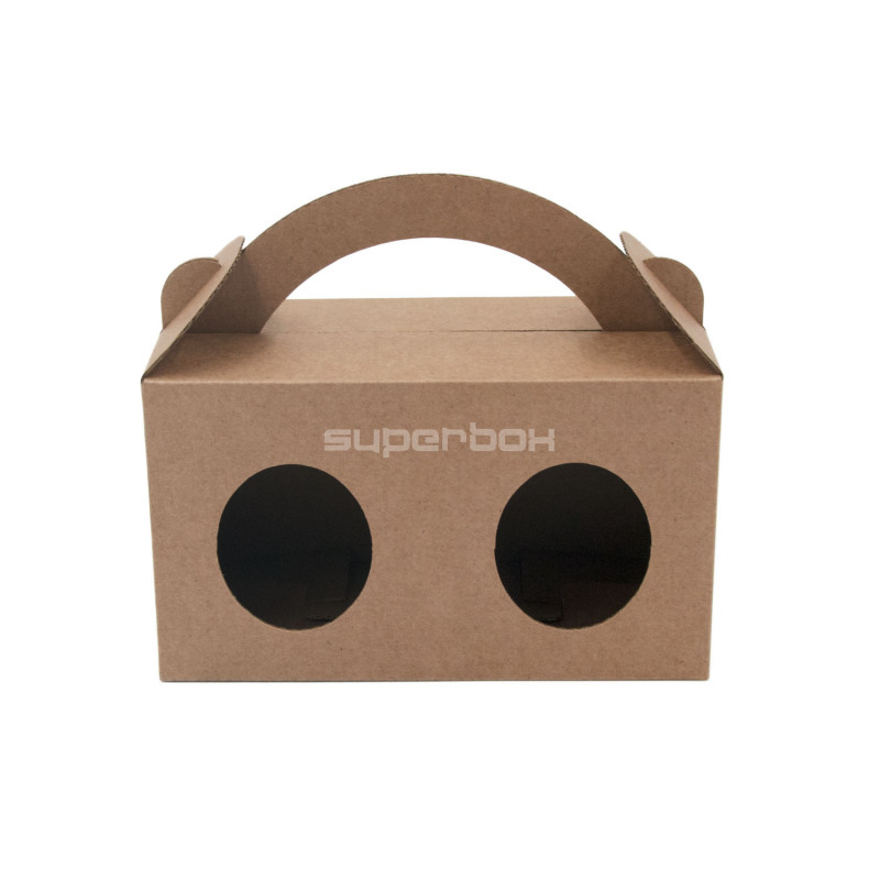 Braune Geschenkbox für Gläser mit Griff