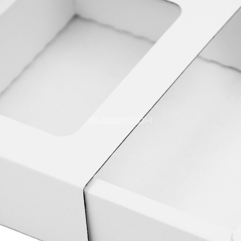 Weiße Hülse Geschenkbox mit klarem Fenster