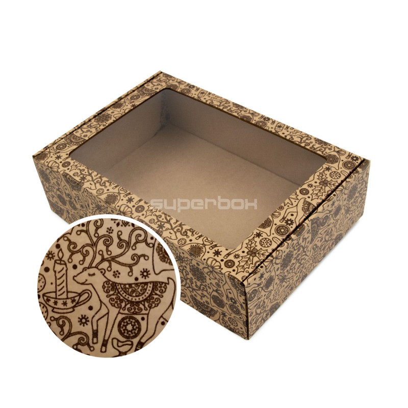 Brown Christmas Box Folded Brown Christmas Box Folded