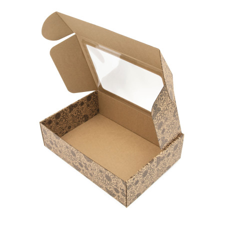 Braune Weihnachtsbox mit glänzendem braunem Hirschdesign
