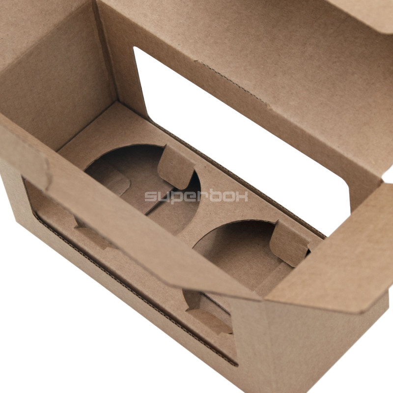Original braune Geschenkbox für zwei Gläser