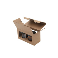 Original braune Geschenkbox für zwei Gläser