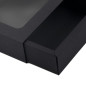 Schwarze Schiebeschachtel mit Fenster | 195x148x48 mm | Superbox
