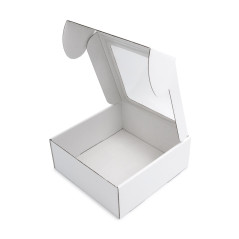 Weiße Box mit PVC-Fenster zum Verpacken von Sauce-Gläsern