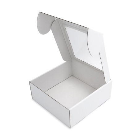 Weiße Box mit PVC-Fenster zum Verpacken von Sauce-Gläsern