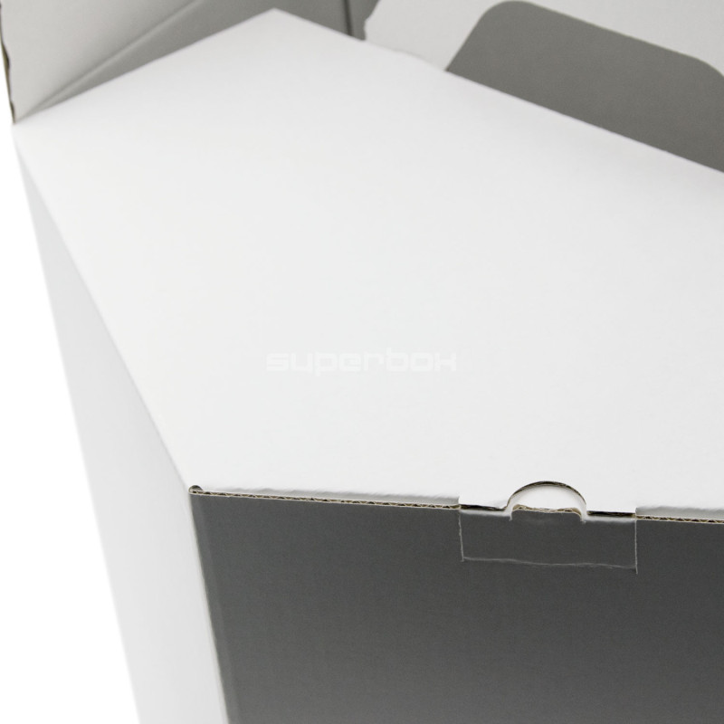 Weiße Geschenkbox für litauischen Baumkuchen, 280 mm Höhe Weiße Geschenkbox für litauischen Baumkuchen, 280 mm Höhe