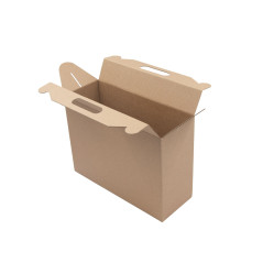 Braune Kofferartige Geschenkbox mit Kartongriff