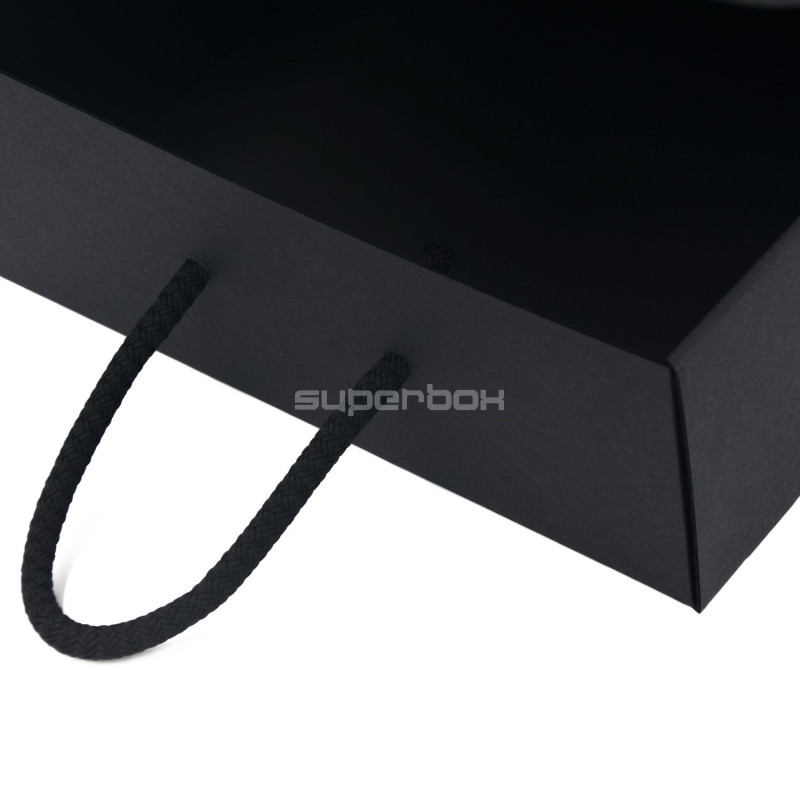 Black Gift Box with Handle, Suitcase Style Black Gift Box with Handle, Suitcase Style