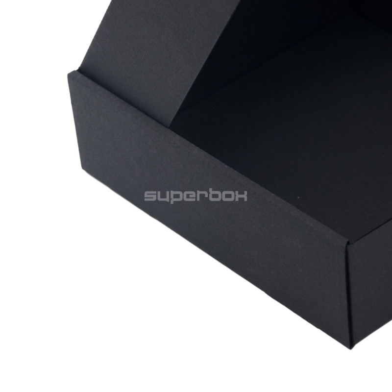 Kleine schwarze Geschenkbox mit PVC-Fenster, 6 cm hoch
