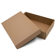 Braune Basis-Deckel-Geschenkbox mit Streifen, 8,5 cm Höhe
