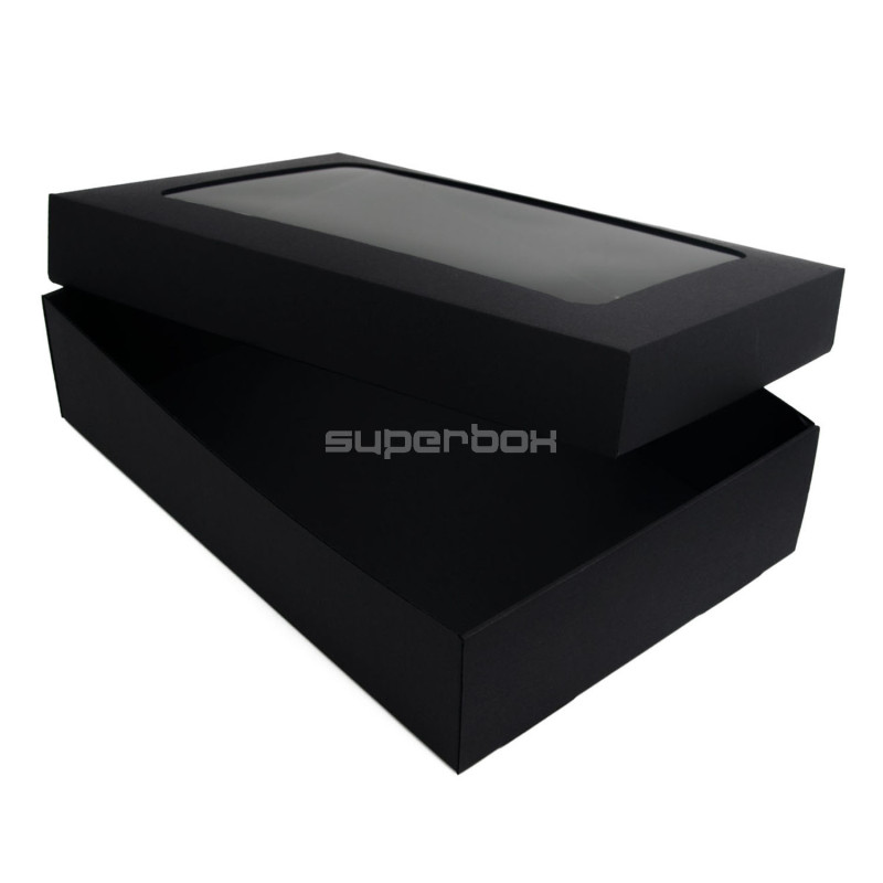 Mehrzweck schwarze Basis-Deckel-Geschenkbox mit Klarsichtfenster